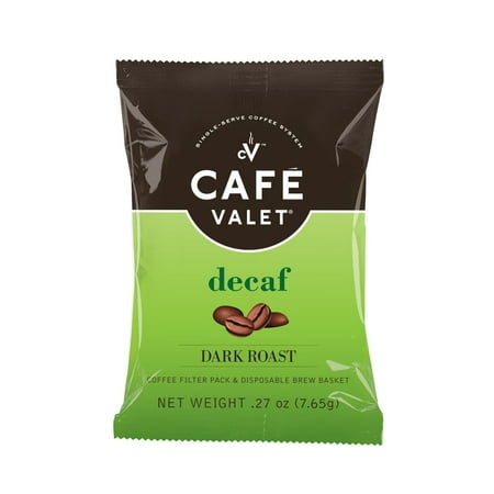 Coffee Brew Basket - 36-Count Decaf One-Cup Coffee Filter Packs with Disposable Brew Basket, for use with Café Valet Single-Serve Coffee Brewers