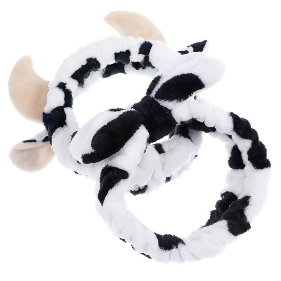 GAXIRE 2-Pack Christmas Headbands for Women and Girls, Assorted Colors, 7.9x2.4in Soft Coralline Fleece Facial Hair Bands