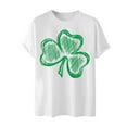 thumbnail image 6 of lcziwo St Patricks Days Shirts Men Green Shamrock Print Tees Casual Streetwear Short Sleeve Pullover Tops Crewneck Big and Tall Daily T Shirts Holiday Sales,White,XL, 6 of 6
