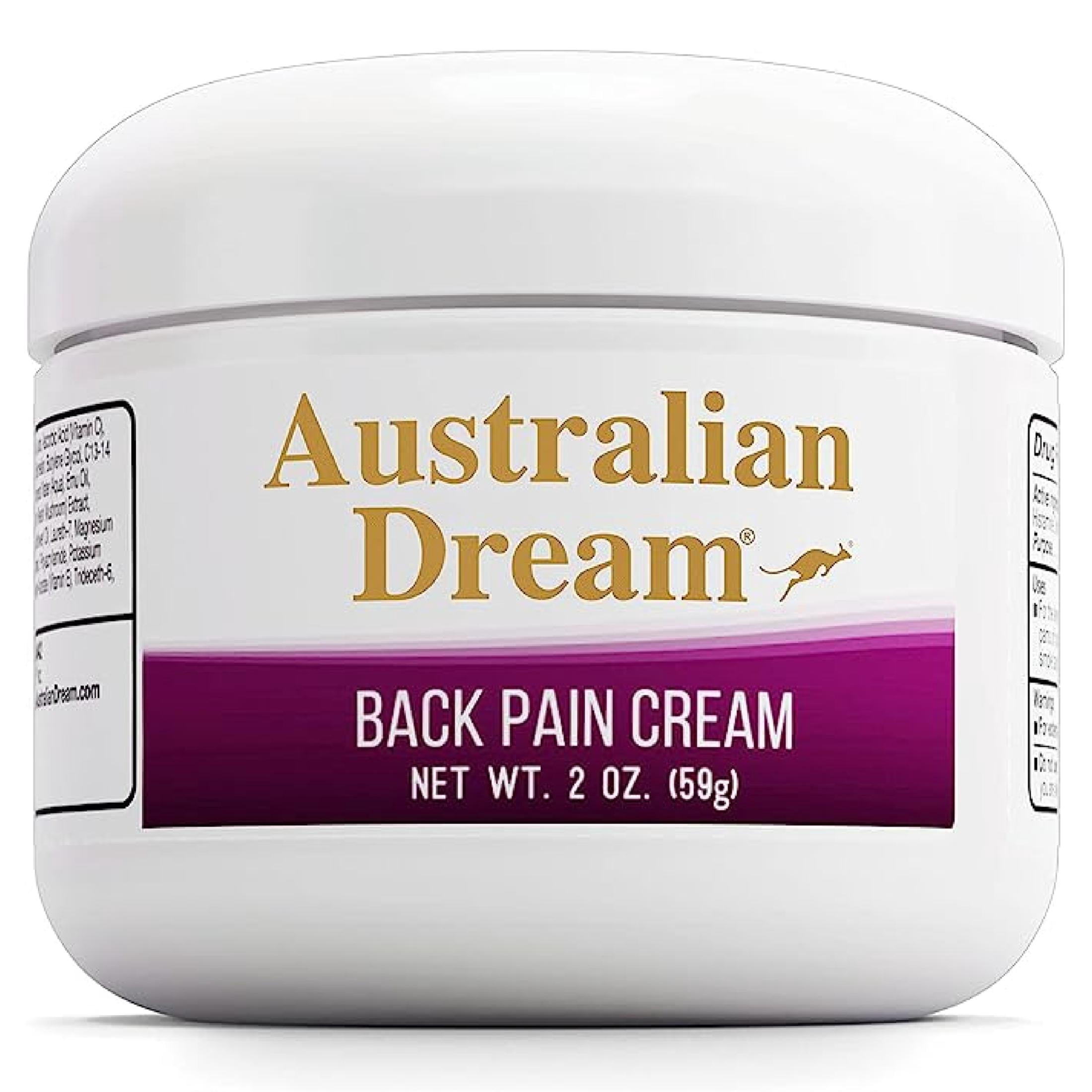 (3 pack) Australian Dream Back Pain Cream - Soothing, Non-Greasy Muscle Pain Relief Cream - Good for Neck, Back, Body, or Muscle Aches - 2 oz Jar