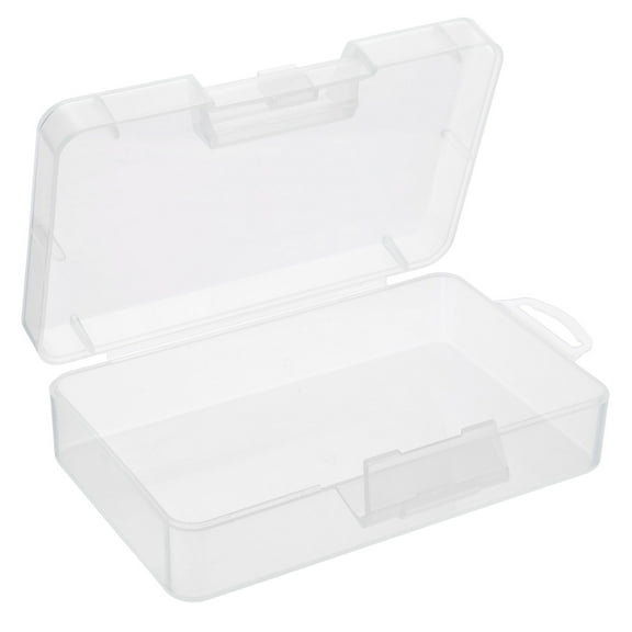 Uxcell 162x92x43mm Plastic Rectangular Clear Storage Container Box with Lid, 2 Pack
