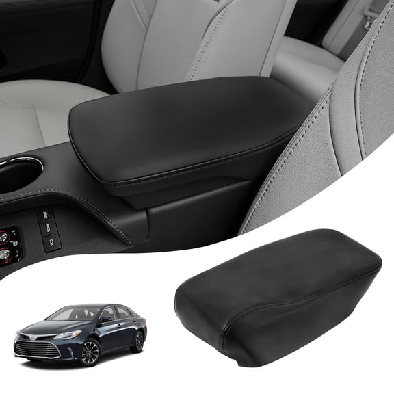 KBH Center Console Armrest Cover Replacement for 2013-2018 Toyota Avalon Accessories, Car Arm Rest Lid Skin Upholstery, Black (Leather Skin Only)