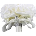 thumbnail image 4 of Ramos de boda, rosas de seda de perlas de cristal, dama de honor nupcial, ramo de mano de boda, flores artificiales falsas (18 cm 24 cm, paquete de 4 blanco cremoso): Home & Cocina Fason SNFLD1786, 4 of 7