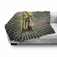 thumbnail image 3 of Jukebox Soft Flannel Fleece Throw Blanket, Retro Vintage 50s Pin up Inspired Striped Backdrop Old Music Box, Cozy Plush for Indoor and Outdoor Use, 50" x 60", Petrol Blue Beige, by Ambesonne, 3 of 6
