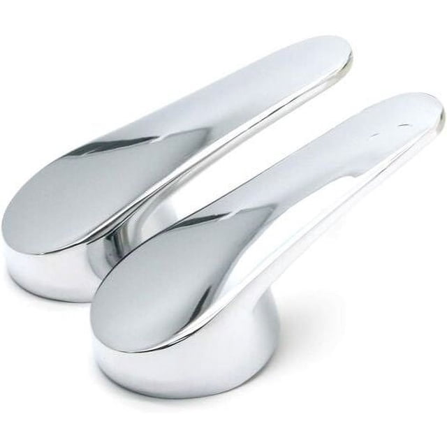 Replacement Mixer Tap Lever Handle, Chrome Finish Reflective Zinc Alloy Basin Mixer Faucet, for Kitchen Bathroom Tub and Shower (2PCS)
