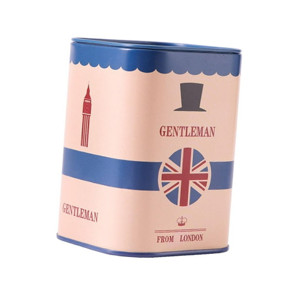 Contenedor para desechar maquinillas de afeitar, organizador metálico compacto multiusos de gran capacidad para hombres Patrón de bandera azul