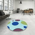 thumbnail image 4 of Ahgly Company Machine Washable Indoor Rectangle Transitional Blue Lagoon Blue Area Rugs, 7' x 10', 4 of 7