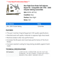 thumbnail image 2 of Rear Right Drum Brake Self Adjuster Repair Kit - Compatible with 1996 - 2000 Chrysler Sebring Convertible 1997 1998 1999, 2 of 2