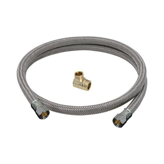 Brasscraft 4839866 0.37 in. Dia. Speedi Plumb Plus Steel Dishwasher Connector