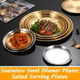 thumbnail image 2 of Homelife Stainless Steel Dinner Plates Round Salad Serving Plate Easy to Clean Pizza Fruit Bowl for Home Kitchen Outdoor Camping BBQ, 2 of 13