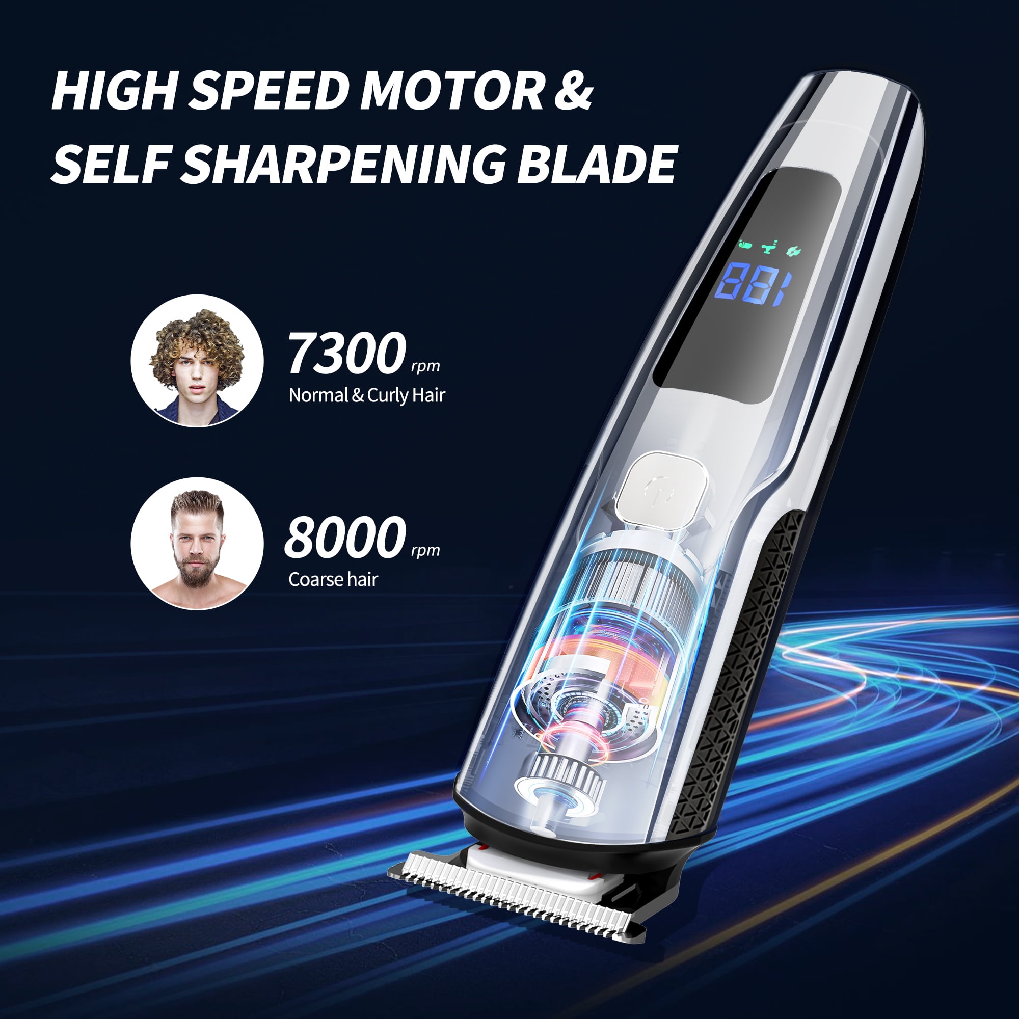 Mens Hair Clipper, 16 in 1 Hair Grooming Kit IPX7 Waterproof Beard Trimmer USB Rechargeable Groomer Wet/Dry
