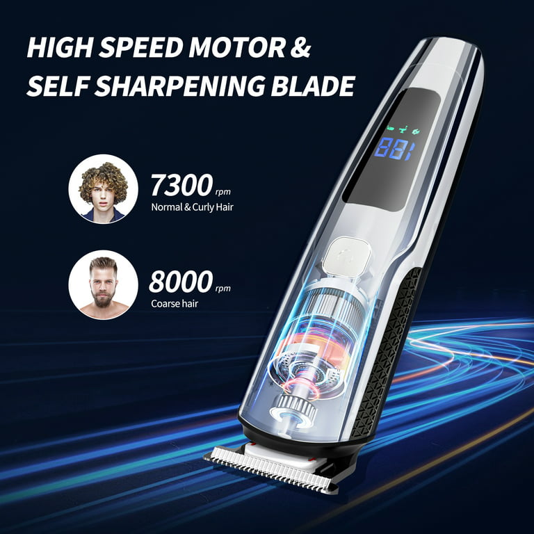 Hair Clipper, 14 in 1 Electric Beard Trimmer for Men, IPX7 Waterproof USB  Rechargeable Cordless Haircut Face Nose Ear Hair Groomer Kit W/ LED Display