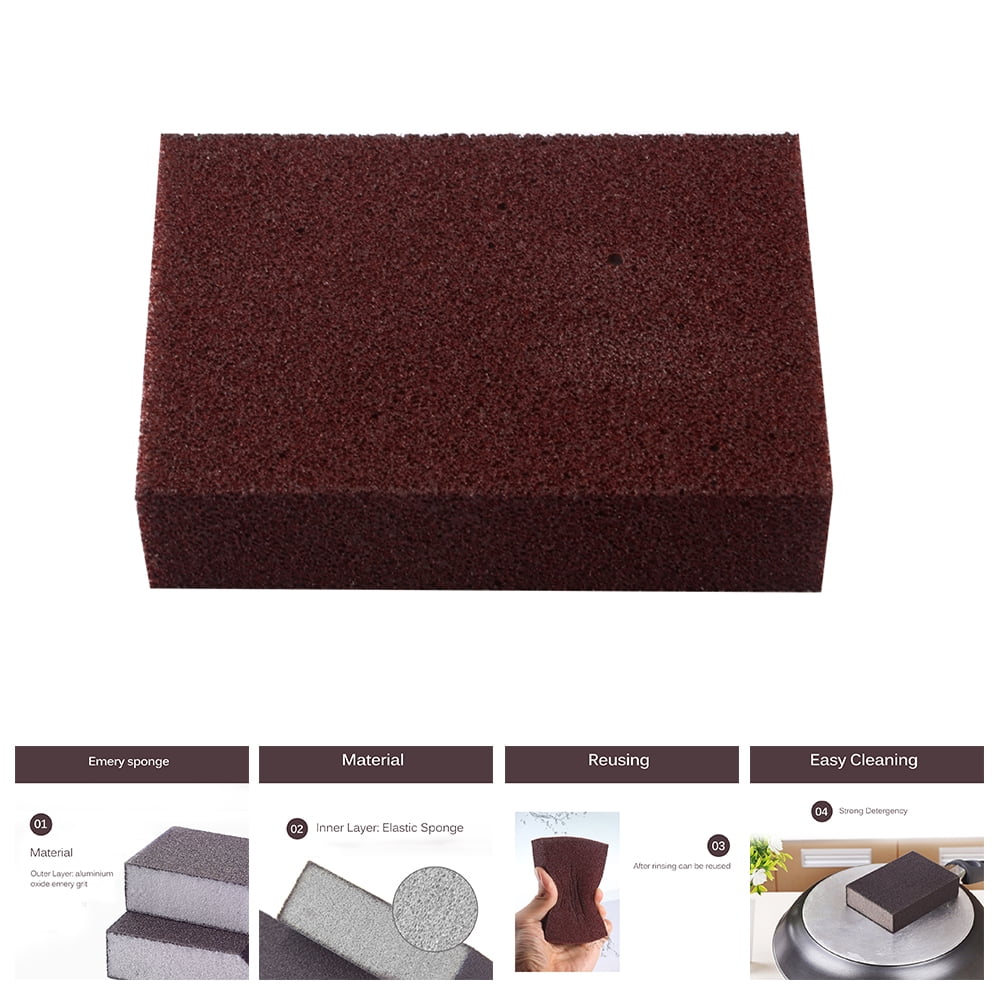 Liyafy 6pcs 80# Grit Sponge Emery Cloth Sandpaper Blocks Buffing Diamond Polishing Pads Hand Sanding Tool 