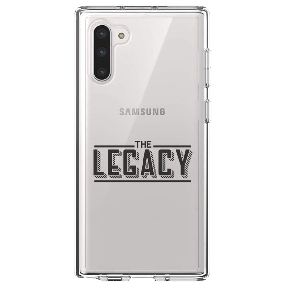 DistinctInk Clear Shockproof Hybrid Case for Samsung Galaxy Note 10 (6.3" Screen) - TPU Bumper Acrylic Back Tempered Glass Screen Protector - The Legacy