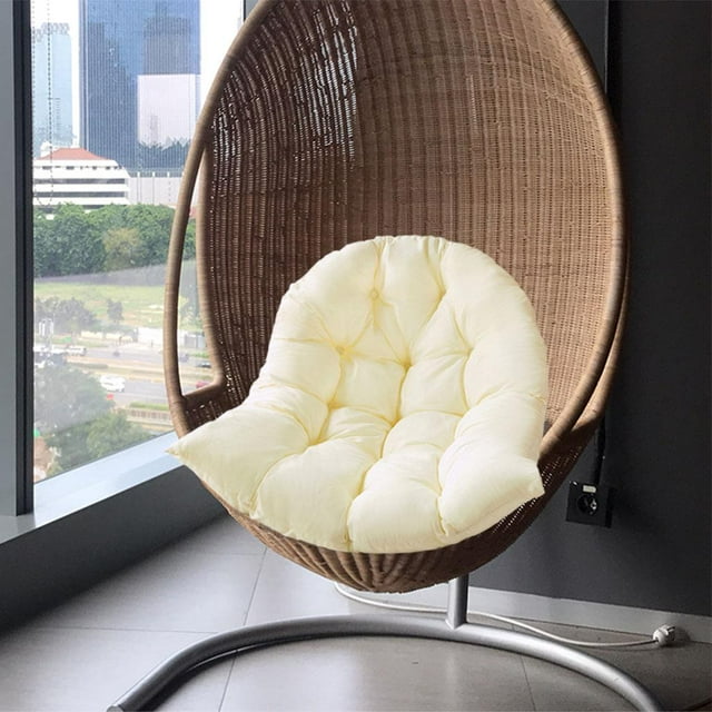 Cojín para silla colgante Cojín para silla de hamaca libre suave Almohadillas para cuna de huevos para interiores Sin silla giratoria beige shamjiam cojín del asiento