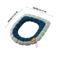 thumbnail image 3 of YgkuHd Toilet Seat Covers for Bathroom, Household Seasons Universal Toilet Seat Thickened With Handle Winter Toilet Ring Washable Sets Wear Knitted Toilet Seat (Blue), 3 of 9