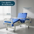thumbnail image 4 of Cama Hospitalaria Manual Barandal Abatible Mesa Porta Suero Soporta 260kg 4 posiciones, 4 of 9
