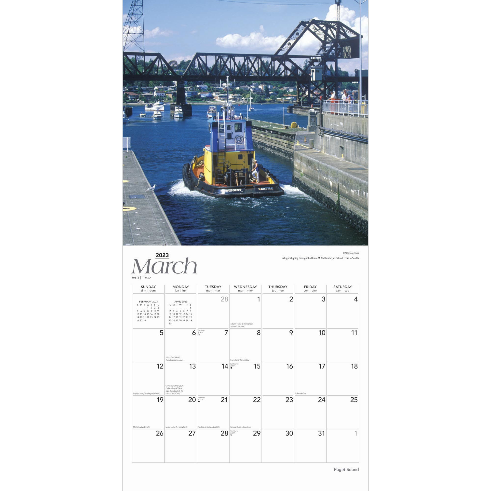 Puget Sound 2023 Wall Calendar 12x12 by Browntrout