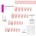 thumbnail image 2 of Cute Medium Press on Nails Square French Tip Fake Nails Red Full Cover False Nails with Bow Pearls Designs Glossy Glue on Nails Stick on Nails Handmade Acrylic Nails for Women Girls 24Pcs s16 24, 2 of 4