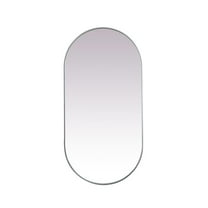 Elegant Decor Metal Frame Oval Mirror 36x72 Inch in Silver