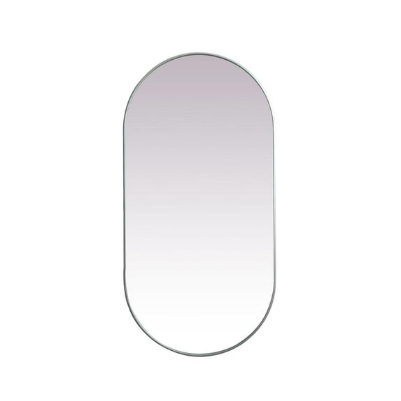 Elegant Decor Metal Frame Oval Mirror 36x72 Inch in Silver