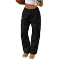 thumbnail image 3 of Pantalones Vaqueros Holgados para Mujer, Elásticos, Sueltos, de Cintura Alta y Pierna , Estilo Años 90, Y2K Negro XL, 3 of 8