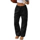 thumbnail image 3 of Pantalones Vaqueros Holgados para Mujer, Elásticos, Sueltos, de Cintura Alta y Pierna , Estilo Años 90, Y2K Negro L, 3 of 8