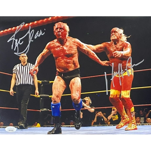 Hulk Hogan & Ric Flair Dual Signed Autographed 11x14 Photo JSA Authencated 3