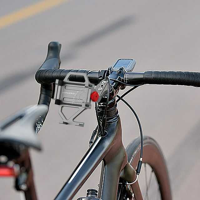 Openpig Support de Téléphone pour Moto et Vélo, Support en Aluminium pour Cellulaire Rotation 360° Support de Guidon Compatible avec Téléphone Intelligent entre 7.5cm de Large