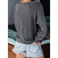 thumbnail image 5 of Sidefeel Women's Pullovers Ribbed Banded Edges Long Sleeve Sweatshirt Jumpers M 8-10, 5 of 8