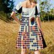 thumbnail image 5 of Vestido de manga corta con círculos modernistas, elegante y chic, para mujer, vestidos de ceremonia., 5 of 7
