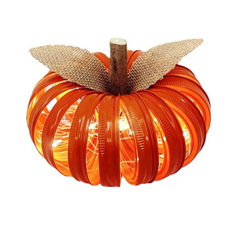 

AMNHDO Halloween Metal Pumpkin Lights Thanksgiving Indoor Decorations Light (Orange)