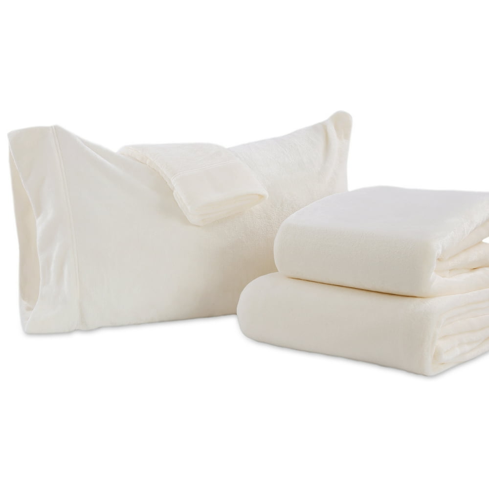 Berkshire Blanket VelvetLoft Plush Sheets Set - Walmart ...