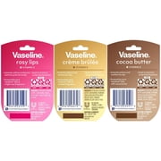 Vaseline Lip Therapy Bundle - Creme Brulee, Rosy Lips & Cocoa Butter, 0.25 Ounce (Pack of 3)