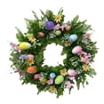 thumbnail image 3 of Corona de flores de Pascua, guirnalda decorativa de hojas verdes artificiales para el frente Estilo D, 3 of 9
