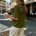 thumbnail image 6 of Xugsiok Womens Cardigan Sweaters Fashion Casual Solid Color V-Neck Button Down Short Sleeve Cover Up, 6 of 7