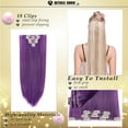 thumbnail image 3 of MY-LADY 26Inches 8Pcs/Set 18 Clips in Hair Extensions Straight Hairpieces Heat Resistant Synthetic Fiber Full Head Clip in Hair Hairpieces, 3 of 8