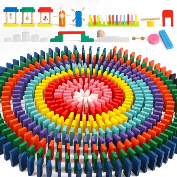 Juego de dominó Wondertoys, 1000 piezas, bloques de construcción de madera
