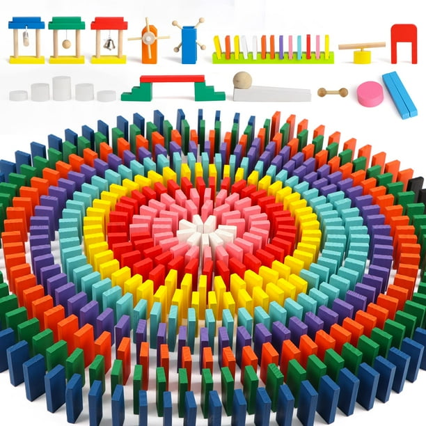 Juego de dominó Wondertoys, 1000 piezas, bloques de construcción de madera
