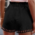 thumbnail image 4 of Women's Summer Shorts Solid Color Thin Hollow Tight Waist Baggy Dressy Casual Womens Jorts with Pockets S-2XL, 4 of 5