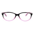 thumbnail image 2 of Womens Rhinestone Narrow Oval Plastic Cat Eye Reading Glasses Black Pink +1.0, 2 of 3