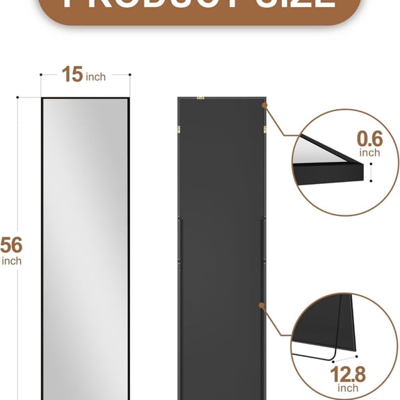 Full Length Mirror,Standing Mirror Full Body,Large Floor for Wall Door Bedroom Bathroom Living Room with Aluminium Frame