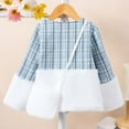 thumbnail image 3 of WhouRiu Little Girls' Winter Coat Patchwork Plaid Zip Coat Kids Soft Warm Stylish Outerwear Winter Coats White,Sized 6-7, 3 of 7