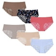 thumbnail image 4 of Curve Muse Women's Lightweight Seamless Hipster Underwear No-Show Lace Panties-Pack C-S, 4 of 6