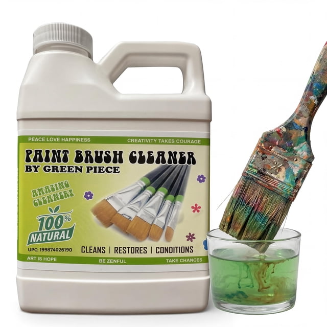 Limpiador de brochas Green Piece, pieza verde, 532 ml, natural y no tóxico