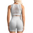 thumbnail image 3 of Summer 2 Piece Sets,Workout Sets for Women 2 Piece Seamless Yoga Outfits Shorts and Padded Sports Front Zip Bra Gym Athletic Clothing Set, 3 of 4