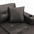 thumbnail image 5 of Modern L-Shaped Sectional Sofa Set with Cup Holders for Living Room (Chocolate brown, 96.06"L x 57.48"W x 31.88"H), 5 of 13