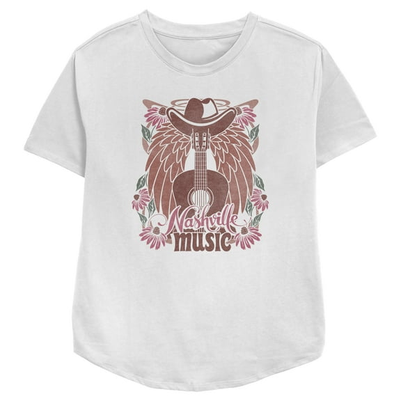Women's Lost Gods Retro Nashville Music Graphic Tee White Medium