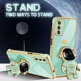 thumbnail image 4 of for Galaxy A13 5G Case with Astronaut Stand, Women Girls for Samsung Galaxy A13 5G Cases, Girly Cute 6D Spaceman Heart Pattern Phone Cover for Samsung A13 5G Case 6.5 Inch Mint Green, 4 of 6