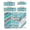 thumbnail image 3 of Kitchen Cafe Valance Curtain for Small Windows,Turquoise Gray Striped Rod Pocket Short Valances Vintage Horizontal Stripes Window Treatment Panel for Living Room/Bedroom/Bathroom,42x18in, 3 of 9